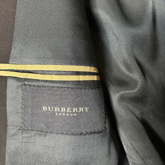 Burberry London Suit Coat Blazer Navy Size 38R 100% Worsted Wool Union Made USA - Picture 6 of 8